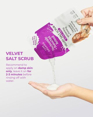 LUXE ORIGANIX VELVET SALT SCRUBB NIACINAMIDE +BAKUCHIOL RETINOL 300G EXP OCT 22.2027