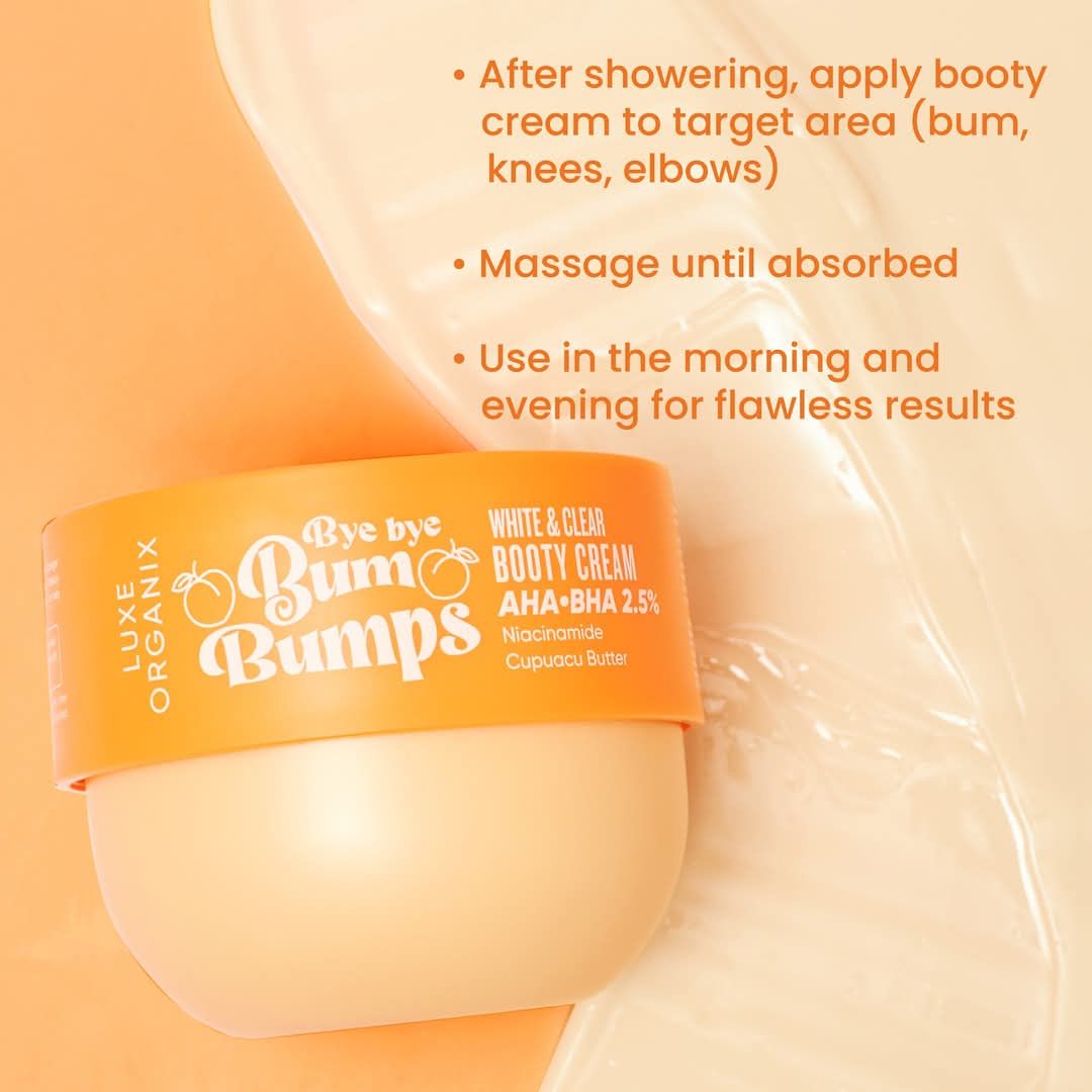 LUXE ORIGANIX BOOTY CREAM 230G WITH NIACINAMIDE AHA+BHA+CUPUACU BUTTER EXP JUNE 12,2027