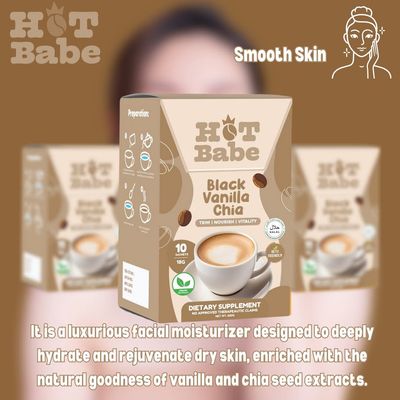 HOT BABE VANILLA CHIA COFFEE 10 SACHETS/BOX EXP NOV 12,2027