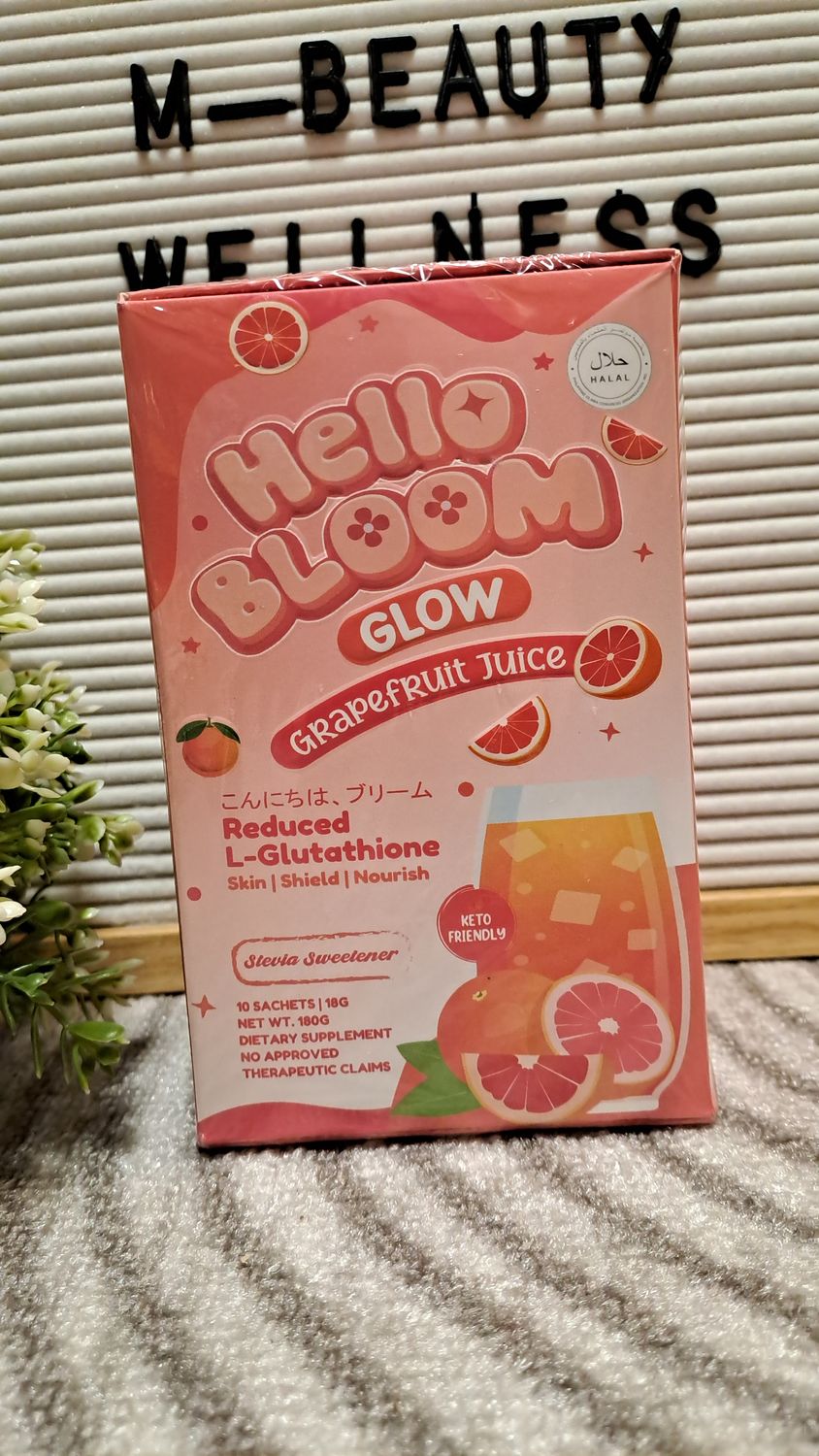 HELLO BLOOM GLOW GRAPEFRUIT JUICE 10 SACHETS/BOX JULY 26,2026