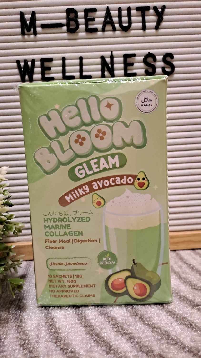 HELLO BLOOM GLEAM MILKY AVOCADO 10 SACHETS/BOX EXP JULY 30,2026
