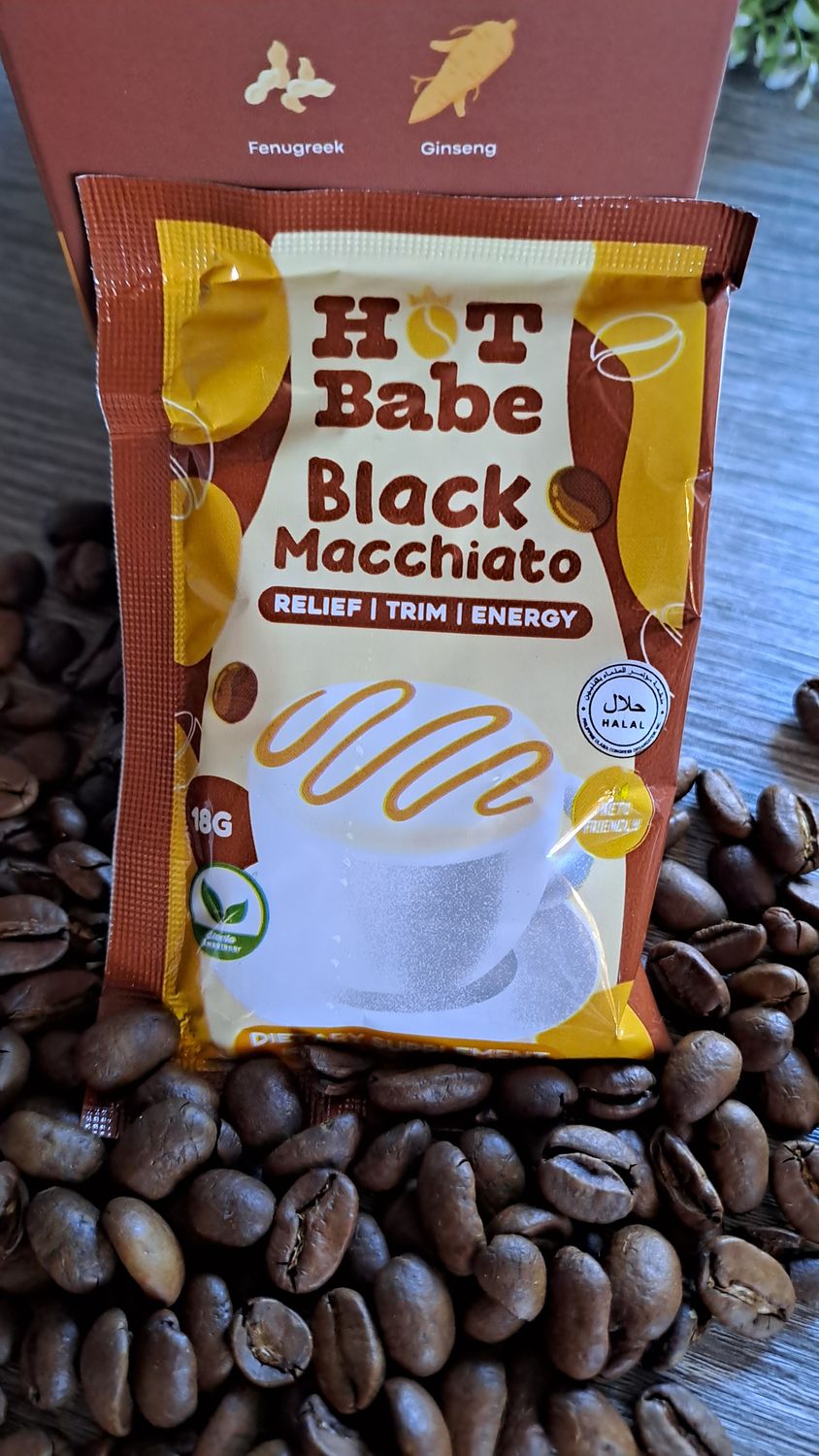 HOT BABE BLACK MACCHIATO SACHET 18 EXP FEB 17,2027