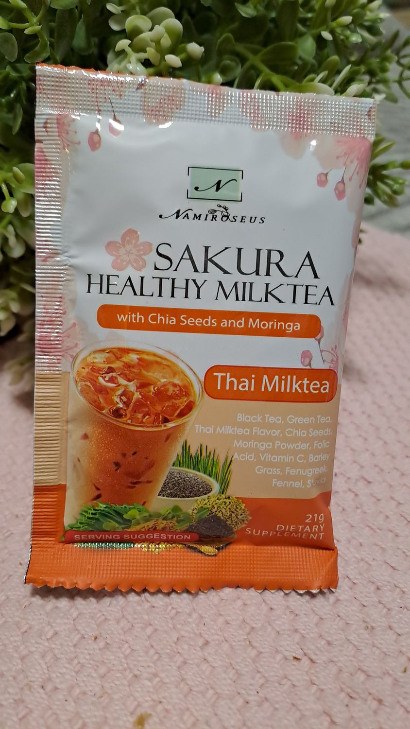 NAMIROSEUS SAKURA HEALTHY MILKTEA SACHET 21G EXP MAY 30,2026