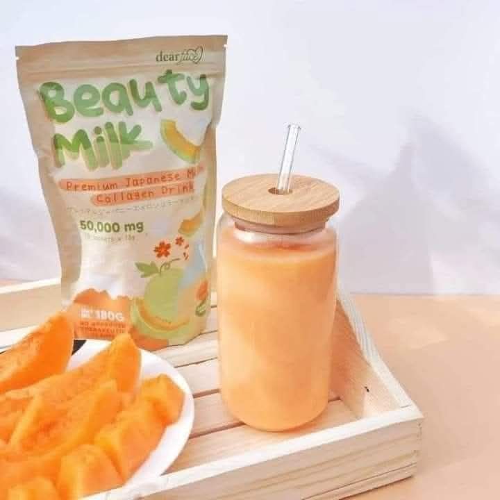 DEAR FACE BEAUTY MILK MELON FLAVOR 10 SACHETS/PACK EXP APRIL 21.2027