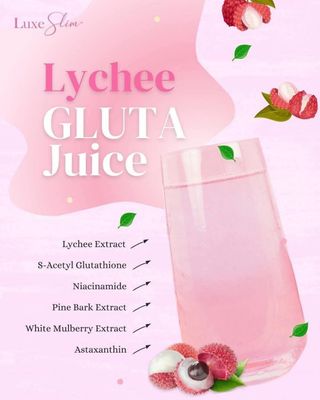 LUXE SLIM GLUTAMAT DRINK LYCHEE FLAVOR 8 SACHETS/POUCH EXP APRIL 01.2027