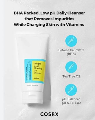 COSRX LOW PH GOOD MORNING FACIAL GEL CLEANSER 120ML EXP SEPT 11.2027 COSRX LOW PH GOOD MORNING FACIAL GEL CLEANSER 120ML EXP SEPT 11.2027