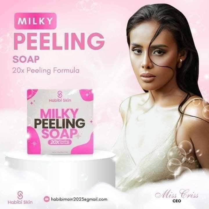 HABIBI MILKY PEELING WHITENING SOAP 10PCS/BOX