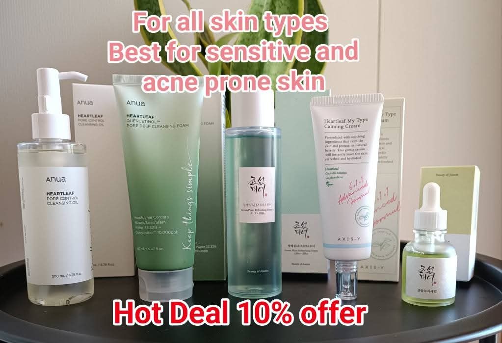 HOT DEAL FOR ALL SKIN TYPES BEST FOR SENSITIVE AND ACNE PRONE SKIN SET OF 5 PRODUCTS