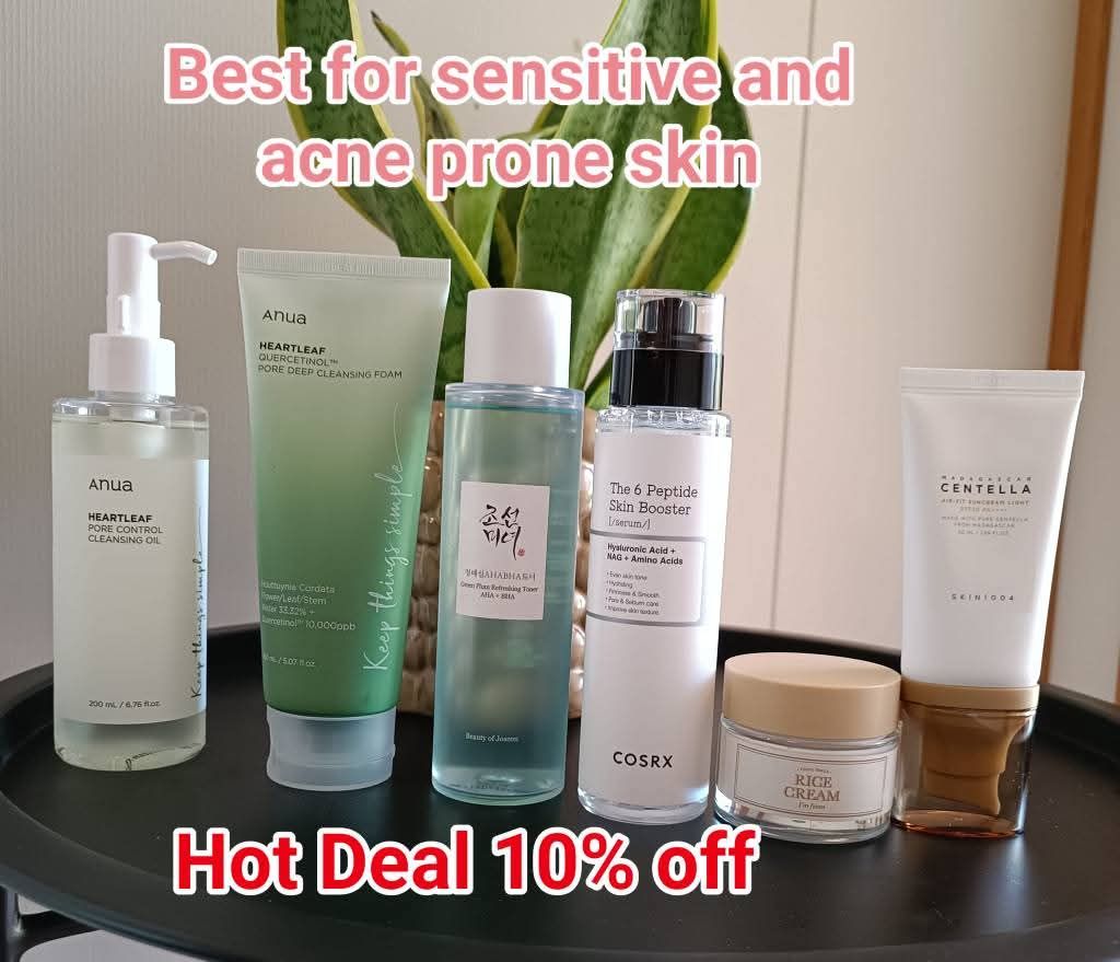 HOT DEAL BEST FOR SENSITIVE AND ACNE PRONE SKIN SET OF 6 PRODUCTS