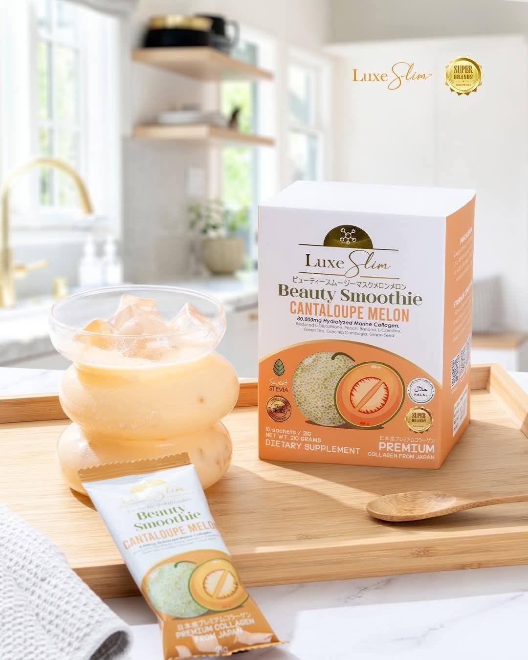 LUXE SLIM CANTELOUPE SMOOTHIE 10 SACHETS/BOX EXP JULY 23.2027