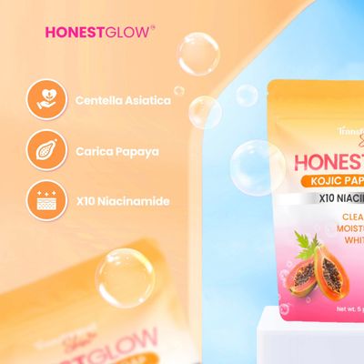 HONEST GLOW PAPAYA+KOJIC SOAP 5PCS/POUCH EXP JUNE 21.2027