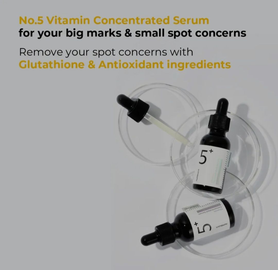 NUMBUZIN NO.5 VITAMIN +GLUTATHIONE CONCENTRATED SERUM 30ML EXP AUG 21.2028