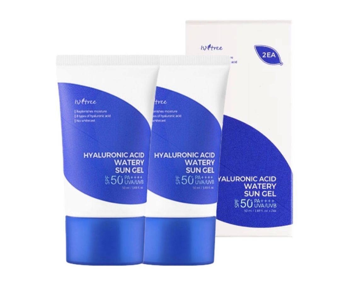 ISNTREE HYALURONIC ACID WATERY SUN GEL 50+ PA++++ 50ML ×2  EXP SEP 21.2027