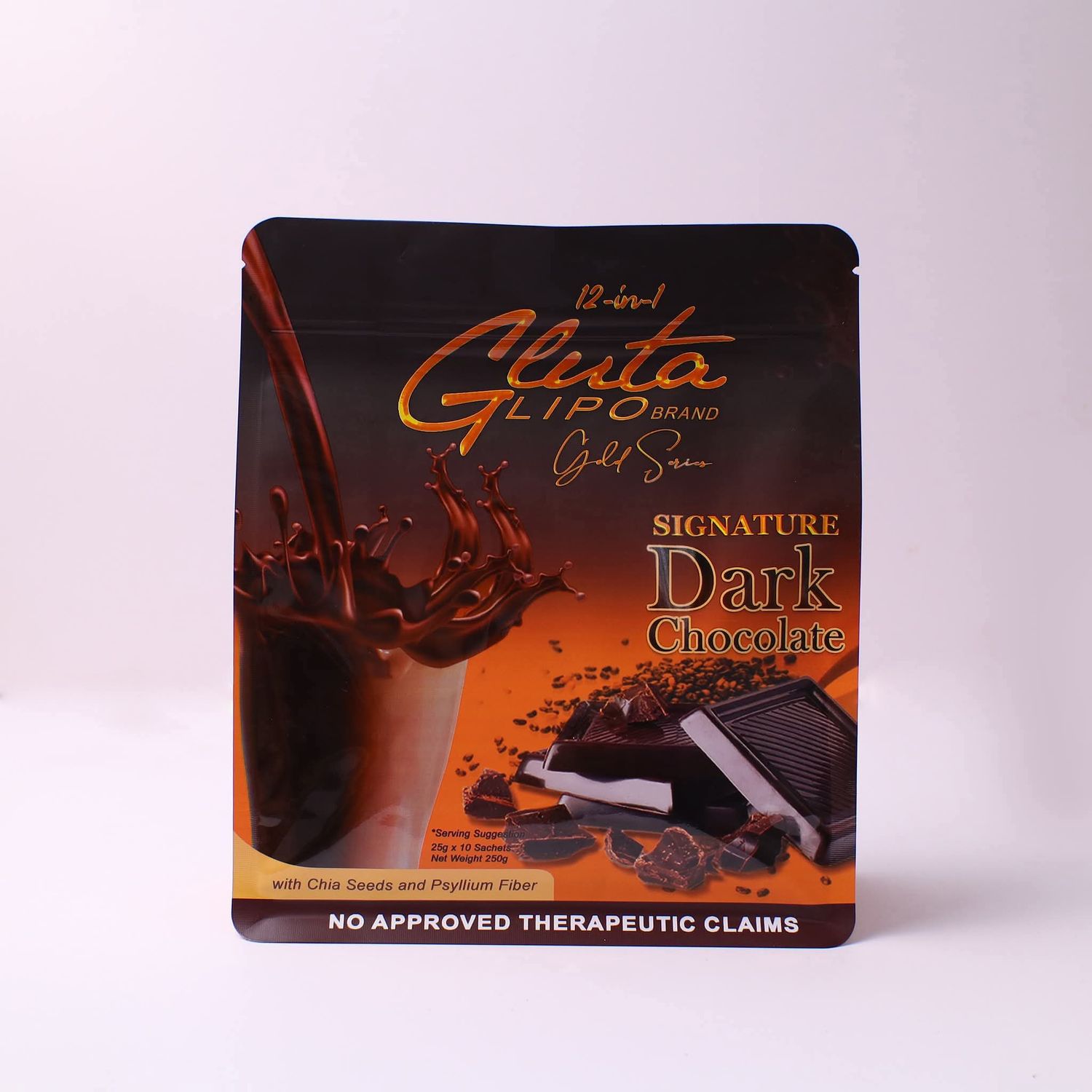 GLUTA LIPO DARK CHOCO DRINK 10 SACHETS/POUCH EXP NOV 12.2026
