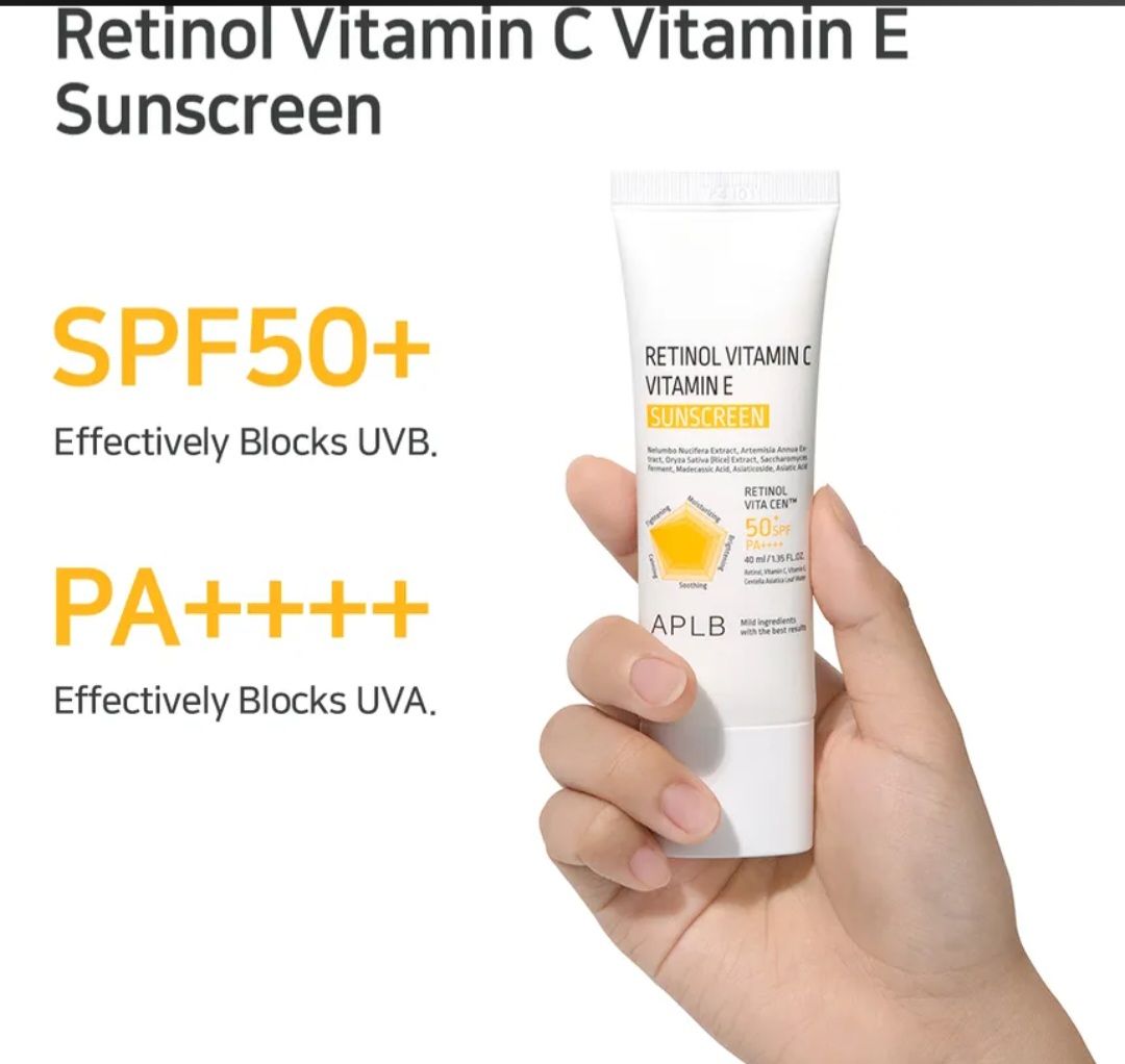 APLB RETINOL VITAMIN C VITAMIN E SUNSCREEN SPF50+ PA++++ 40ML EXP OCT 05.2027