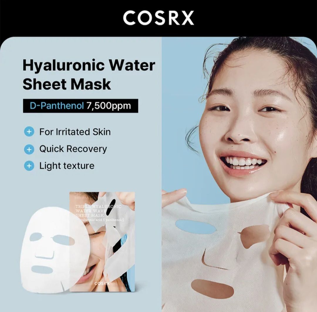 COSRX HYDRIUM TRIPLE HYALURONIC WATER WAVE SHEET MASK 34G