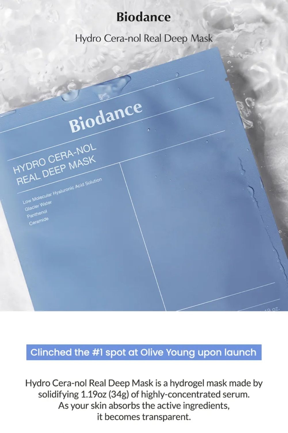 BIODANCE HYDRO CERA-NOL REEL DEEP MASK 34G