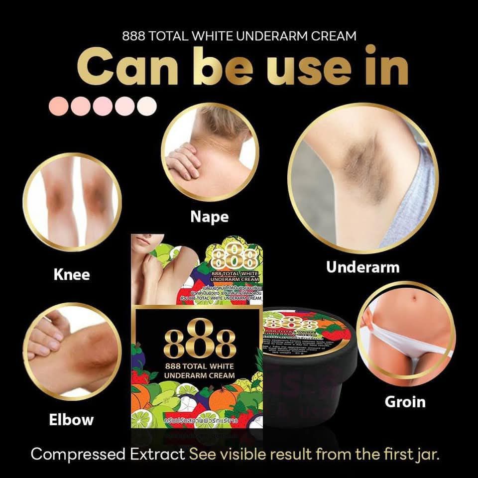 888 TOTAL WHITE UNDERARM CREAM 30G EXP AUG 21.2027