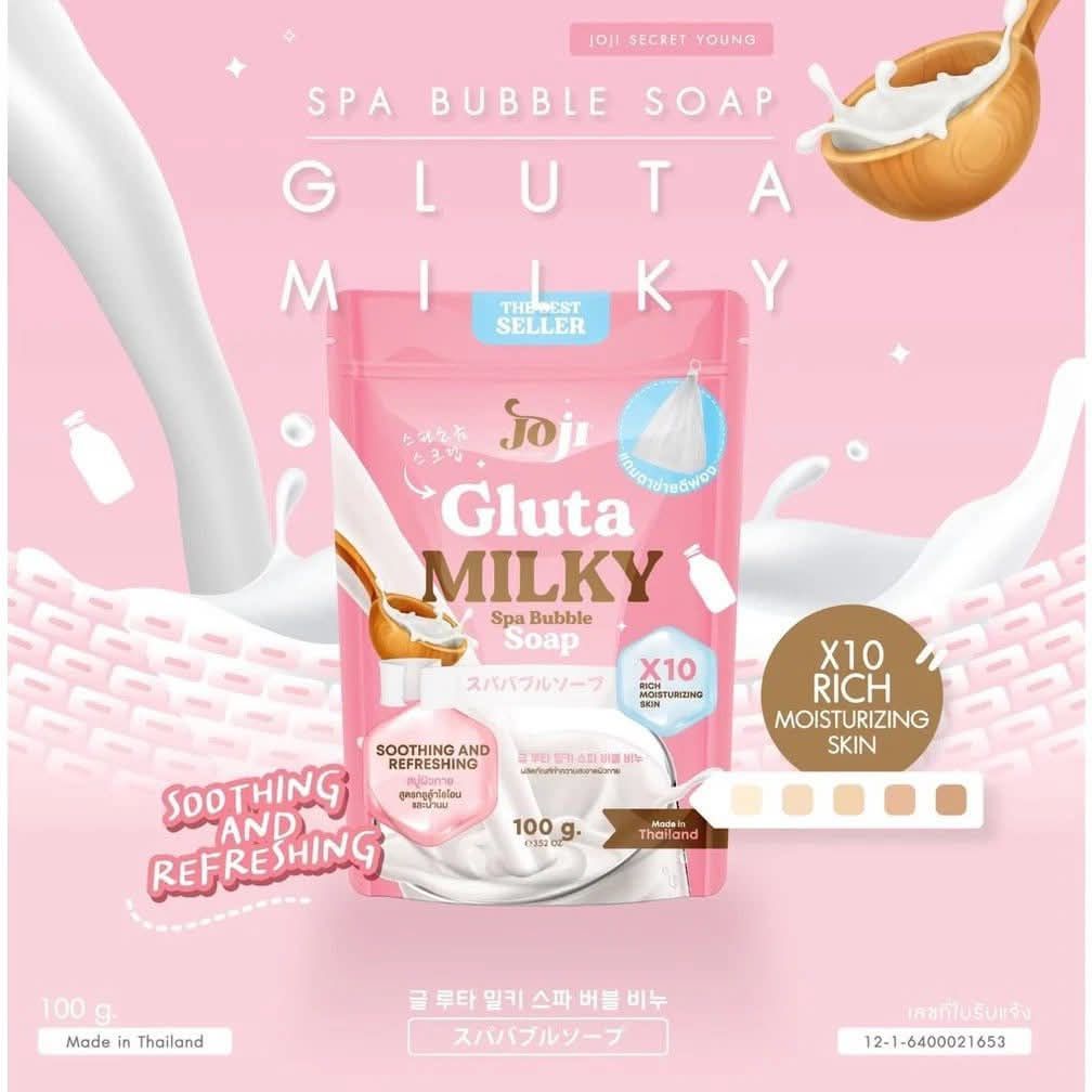 JOJI SILKY WHIPP BUBLE SOAP GLUTAMILK 100G EXP JULY 25,2028