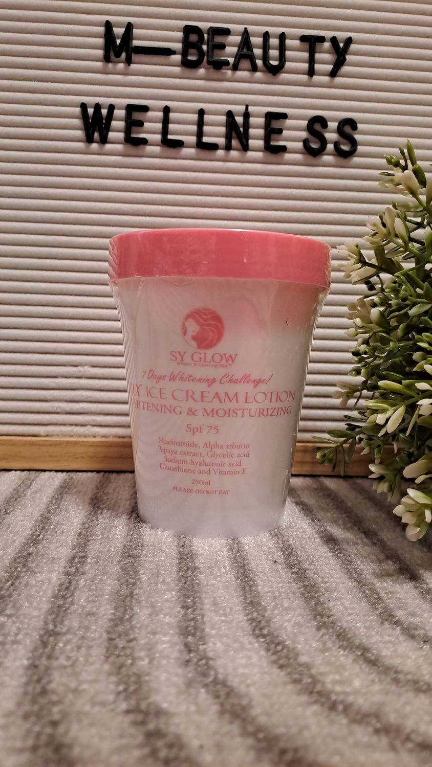 SY GLOW 10X ICE CREAM LOTION SPF75 WHITENING &amp;MOISTURIZING 250ML