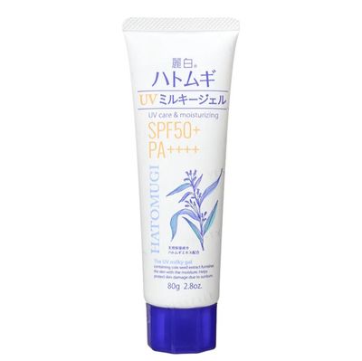 REIHAKU HATOMUGI SUNSCREEN UV MILK GEL  SPF 50+ PA++++ 80G EXP AUG 21.2028