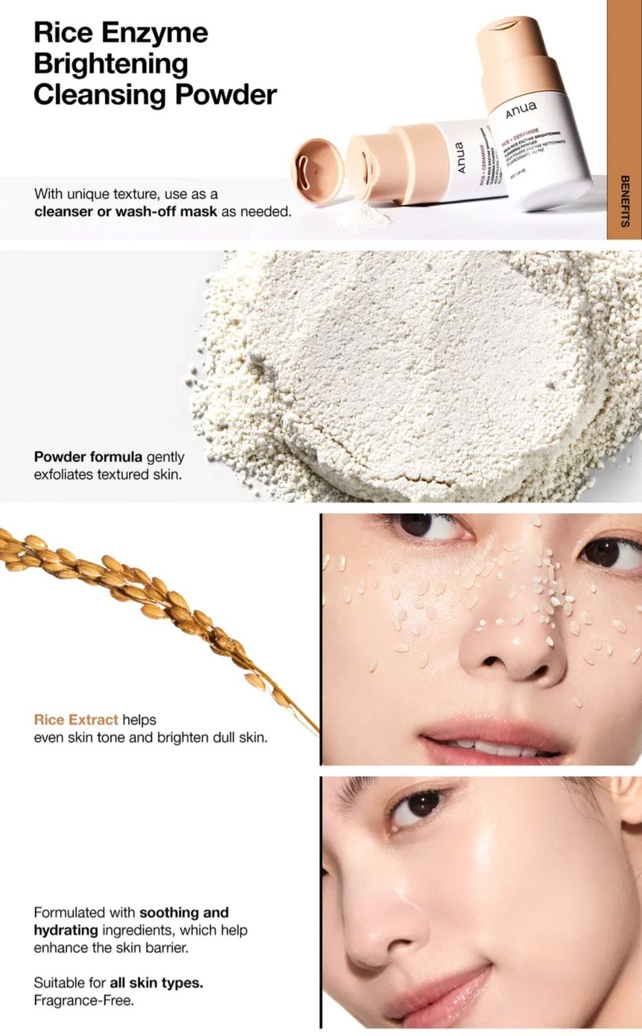 ANUA RICE ENZYME BRIGHTENING CLEANSING POWDER 40G