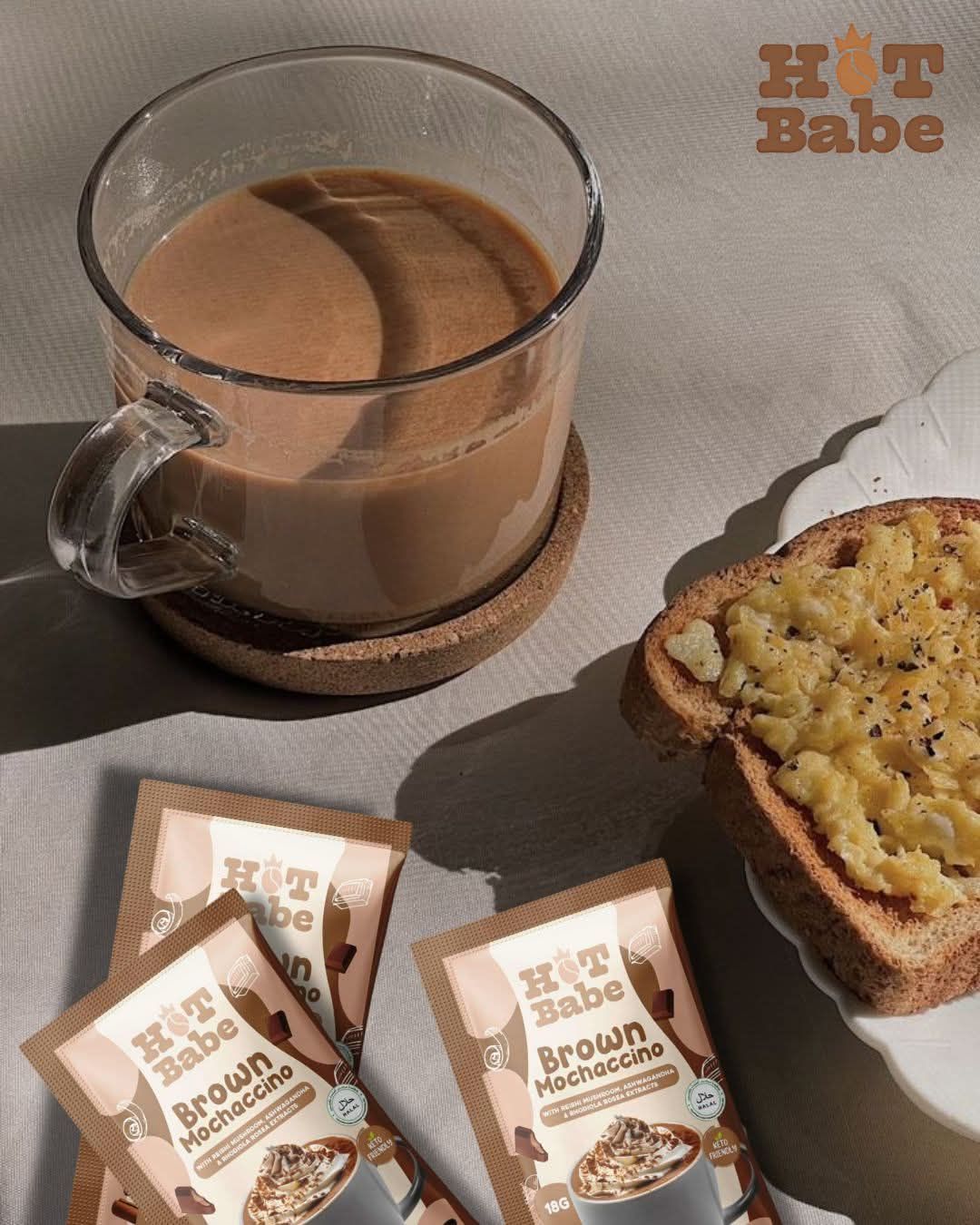 HOT BABE BROWN MACCHIATO 25G/10 SACHETS EXP 21.AUG,2027 HOT BABE BROWN MACCHIATO 25G/10 SACHETS EXP 21.AUG,2027