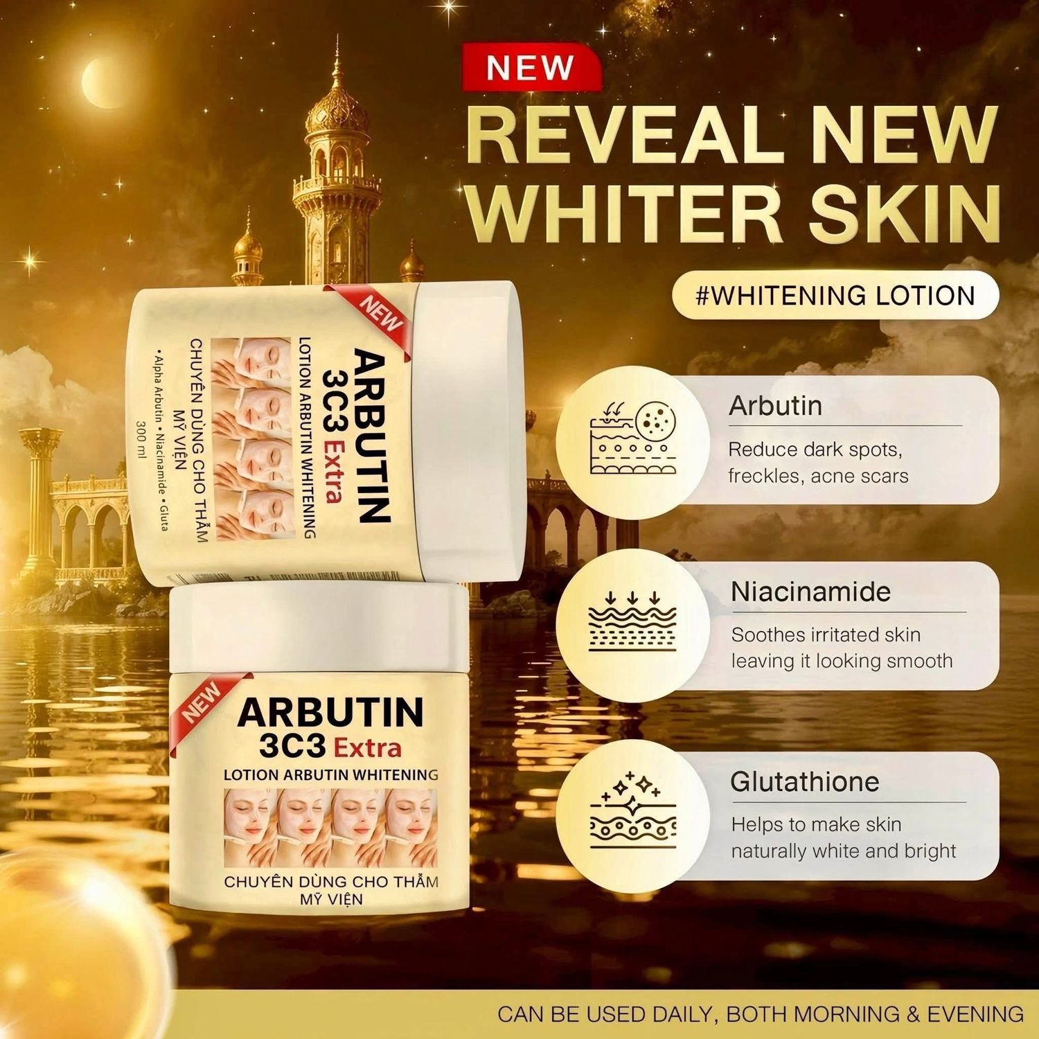 ARBUTIN 3C3  EXTRA WHITENING LOTION 300g EXP OCT 21.2027