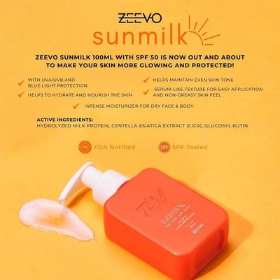 ZEEVO FACE AND BODY SUNMILK SPF50 100ML EXP OCT 12,2026