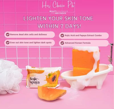 HER CHOICE KOJIC+PAPAYA SOAP 120G EXP JUNE 15,2027