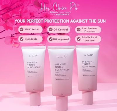 HER CHOICE TINTED SUNSCREEN SPF50 50G EXP.JULY 23,2027