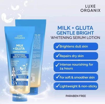 LUXE ORIGANIX MILK+GLUTA WHITENING SERUM LOTION 350ML EXP JULY 21.2027