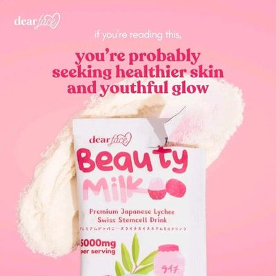 Dear face Beauty Milk Lychee 10 sachets/pouch expiration 20,07,2027