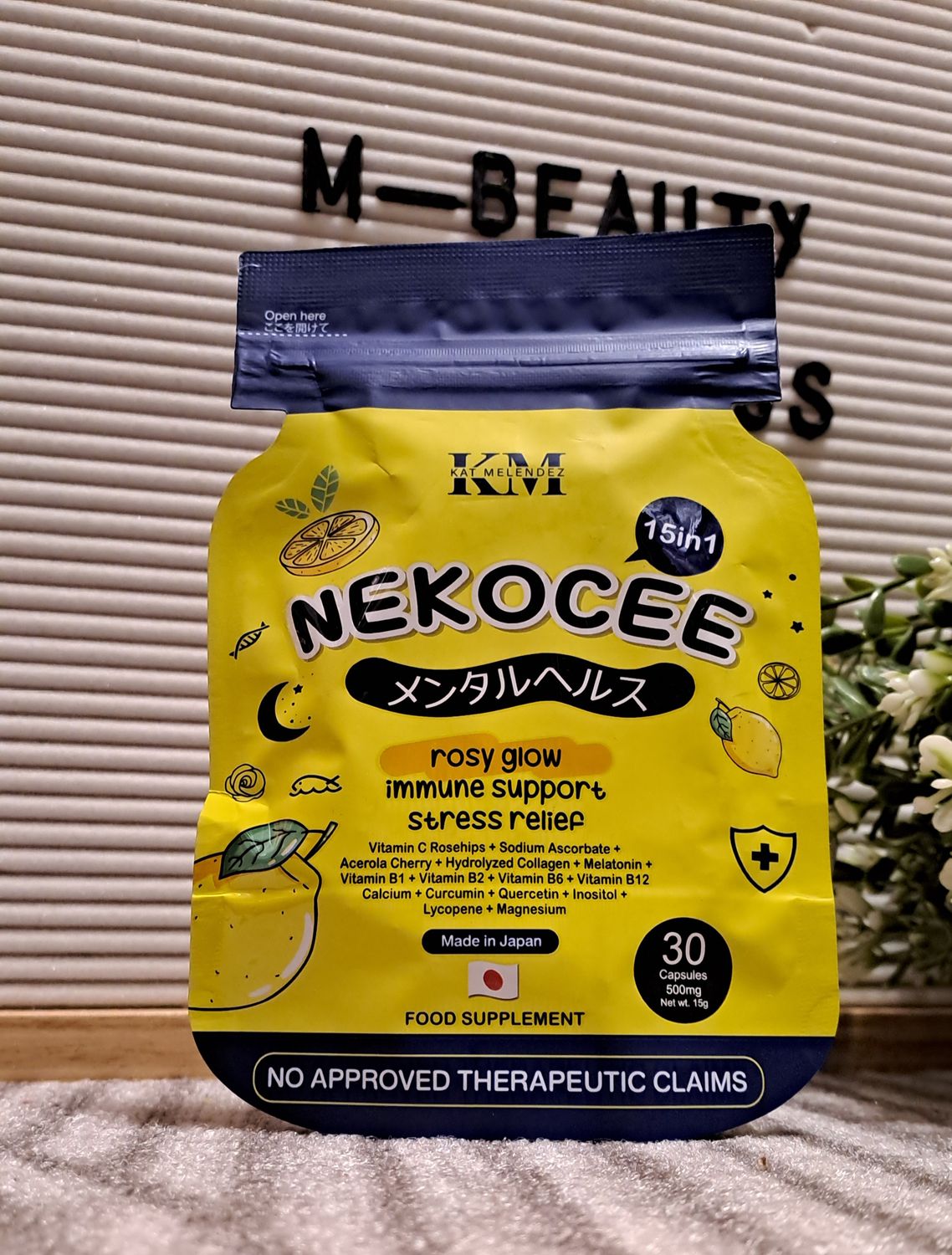 NEKOCEE VITAMIN C +MELANTONIN 30 CAPS EXP NOV 23.2027 NEKOCEE VITAMIN C +MELANTONIN 30 CAPS EXP NOV 23.2027