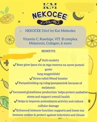 NEKOCEE VITAMIN C +MELANTONIN 30 CAPS EXP NOV 23.2027