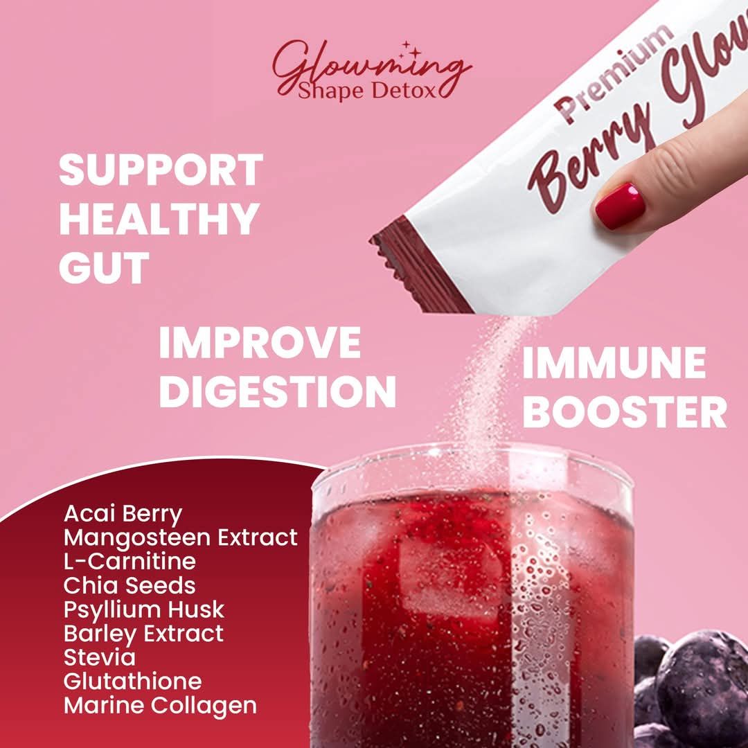 BERRY GLOW JUICE 10 SACHETS/POUCH  EXP AUG 30.2027