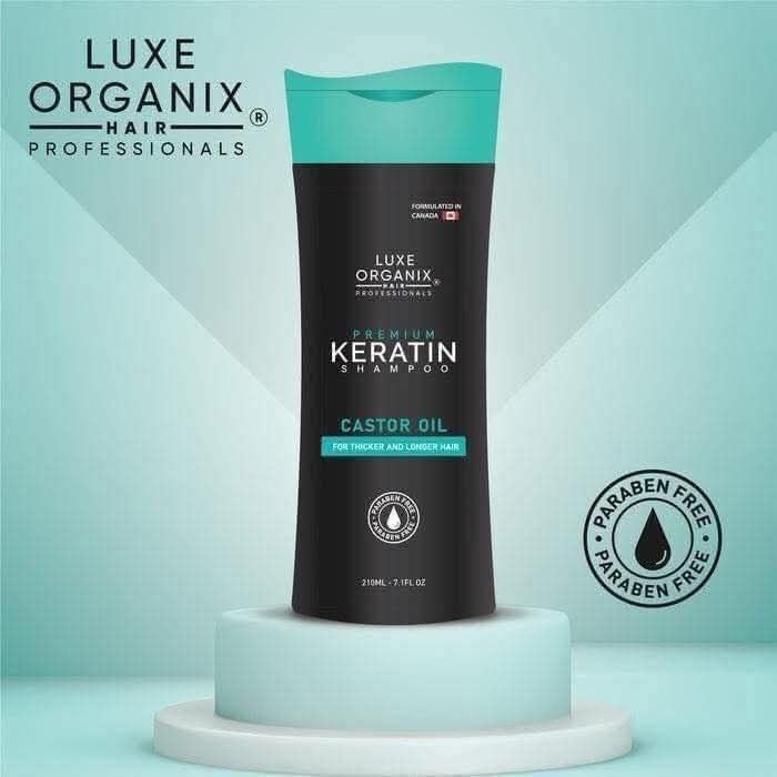 LUXE ORIGANIX PREMIUM KERATIN SHAMPOO WITH CASTOR OIL 210ML EXP JUNE 24,2027