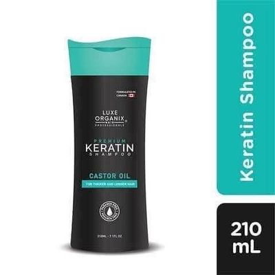 LUXE ORIGANIX PREMIUM KERATIN SHAMPOO WITH CASTOR OIL 210ML EXP JUNE 24,2027