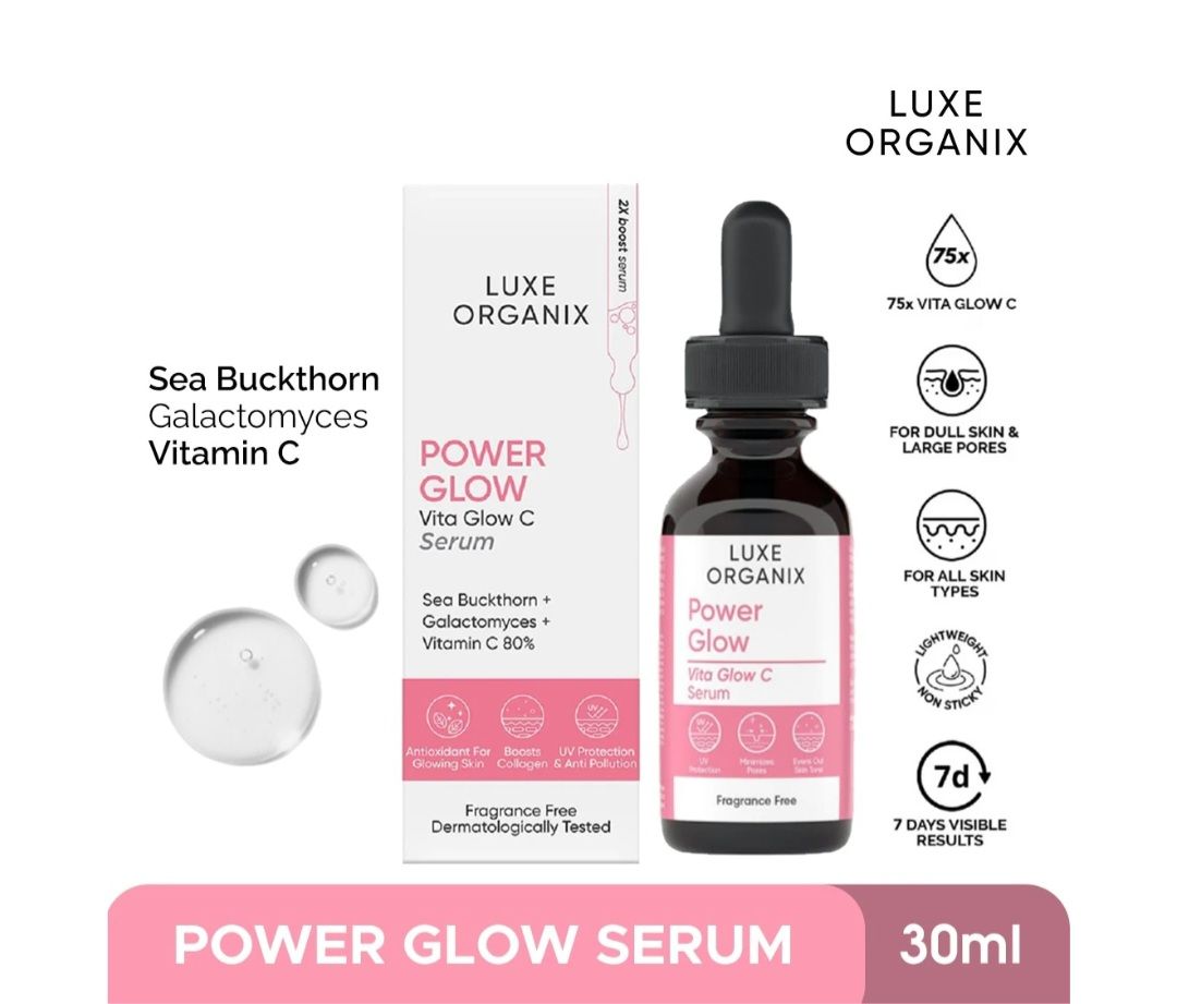 LUXE ORIGANIX POWER GLOW VITAMIN C SERUM WITH SEA BUCKHORN+GALACTOMYCES +VITAMIN C 80% 30ML EXP JULY 17,2027 MADE IN KOREA LUXE ORIGANIX POWER GLOW VITAMIN C SERUM WITH SEA BUCKHORN+GALACTOMYCES +VITAMIN C 80% 30ML EXP JULY 17,2027 MADE IN KOREA