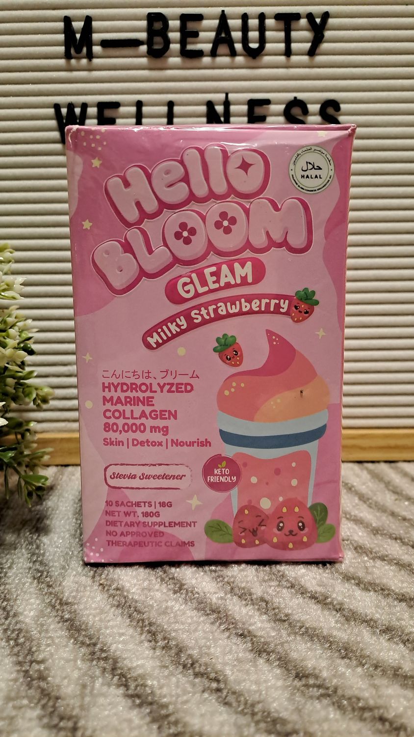 HELLO BLOOM MILKY STRAWBERRY 10 SACHETS/BOX JULY 23,2027 HELLO BLOOM MILKY STRAWBERRY 10 SACHETS/BOX JULY 23,2027