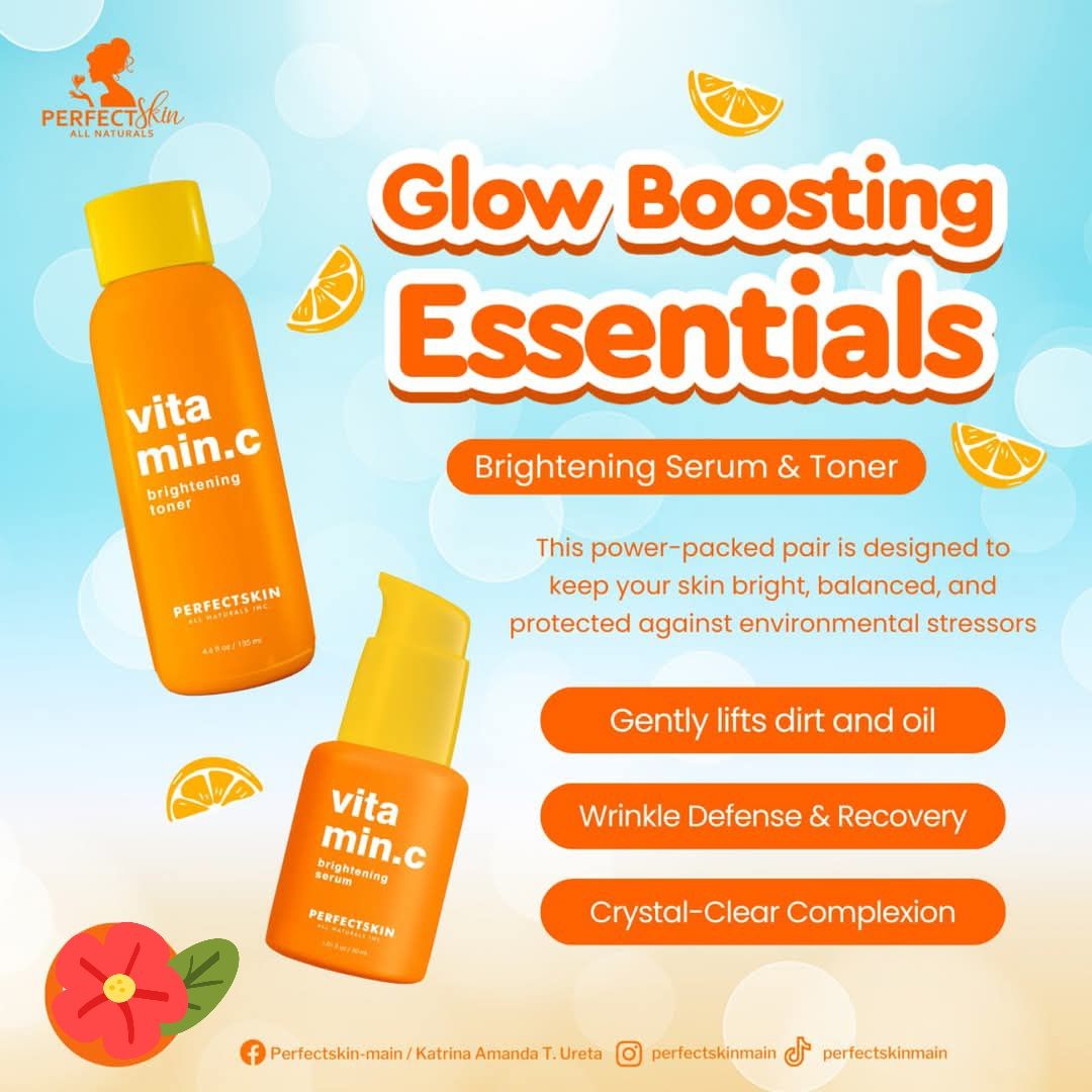 PERFECT SKIN VITAMIN C DUO TONER 135ML SERUM 30ML EXP OCT 21.2026