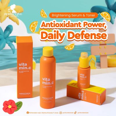 PERFECT SKIN VITAMIN C DUO TONER 135ML SERUM 30ML EXP OCT 21.2026