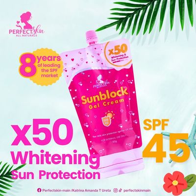 PERFECT SKIN SUNSCREEN GEL CREAM 50G SPF45 PA+++ EXP.JULY 23.2026