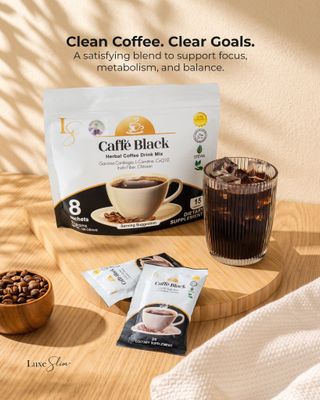LUXE SLIM CAFFE BLACK WITH ORAL SUNBLOCK 8 SACHETS/POUCH EXP OCT 21,2028 LUXE SLIM CAFFE BLACK WITH ORAL SUNBLOCK 8 SACHETS/POUCH EXP OCT 21,2028