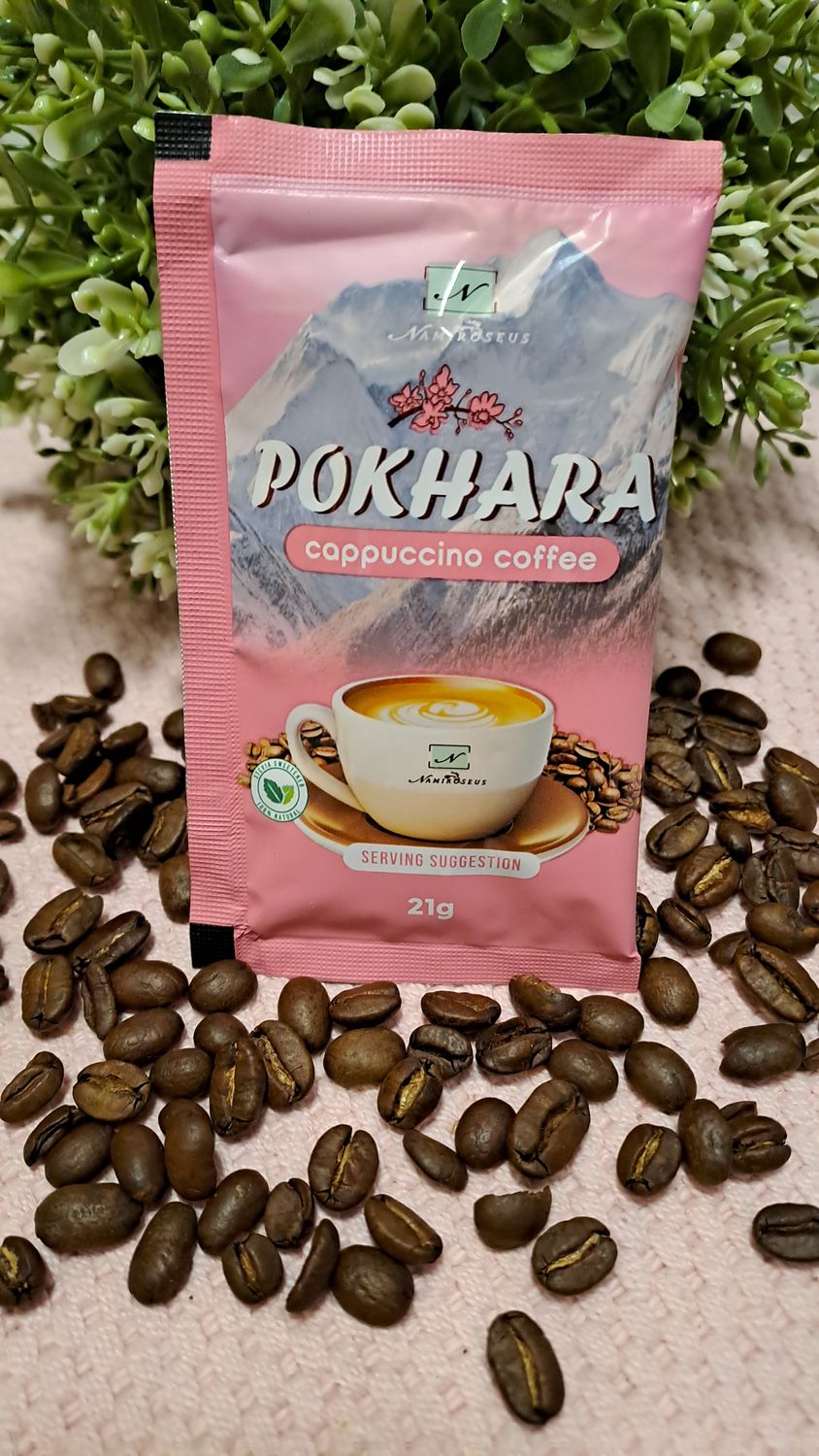 NAMIROSEUS POKHARA CAPPUCCINO COFFEE SACHET 21 G EXP NOV 20,2027 NAMIROSEUS POKHARA CAPPUCCINO COFFEE SACHET 21 G EXP NOV 20,2027