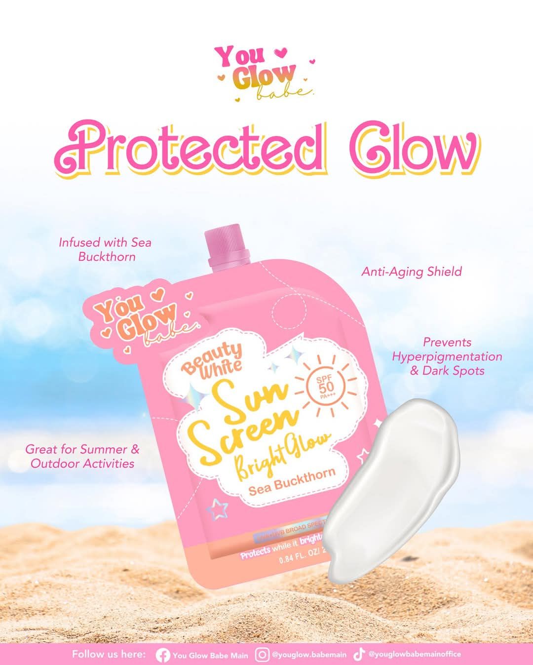 YOU GLOW BABE SUNSCREEN DUO PACK 25G EACH EXP APRIL 23.2027 YOU GLOW BABE SUNSCREEN DUO PACK 25G EACH EXP APRIL 23.2027