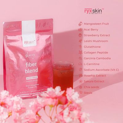 RYXSKIN FIBER BLEND LYCHEE SAKURA 10SACHETS/POUCH EXP MARCH 30.2027
