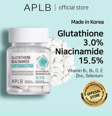 APLB GLUTATHIONE NIACINAMIDE BEAUTY TABLET 30 TABLETS EXP NOV 15.2027 APLB GLUTATHIONE NIACINAMIDE BEAUTY TABLET 30 TABLETS EXP NOV 15.2027