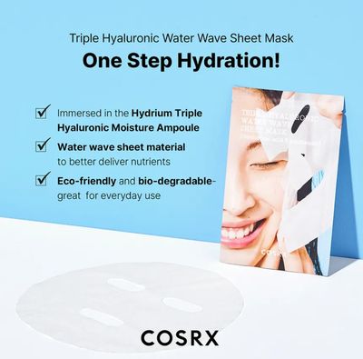 COSRX HYDRIUM TRIPLE HYALURONIC WATER WAVE SHEET MASK 34G