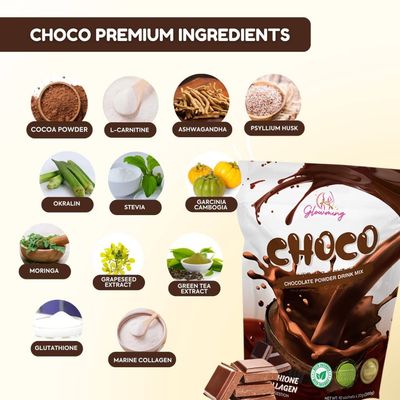 CC GLOWMING CHOCO DETOX DRINK 10 SACHETS EXP 26.08.2028